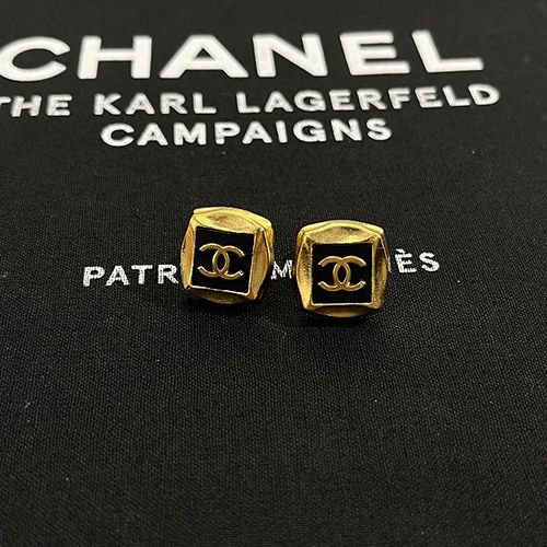 [1002154]96新Chanel黑金方块经典款耳
