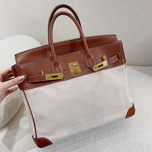 [1002352]93新爱马仕Birkin 35帆布拼皮